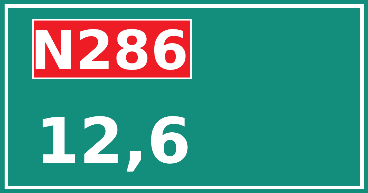 Hectometerbord N286 12,6