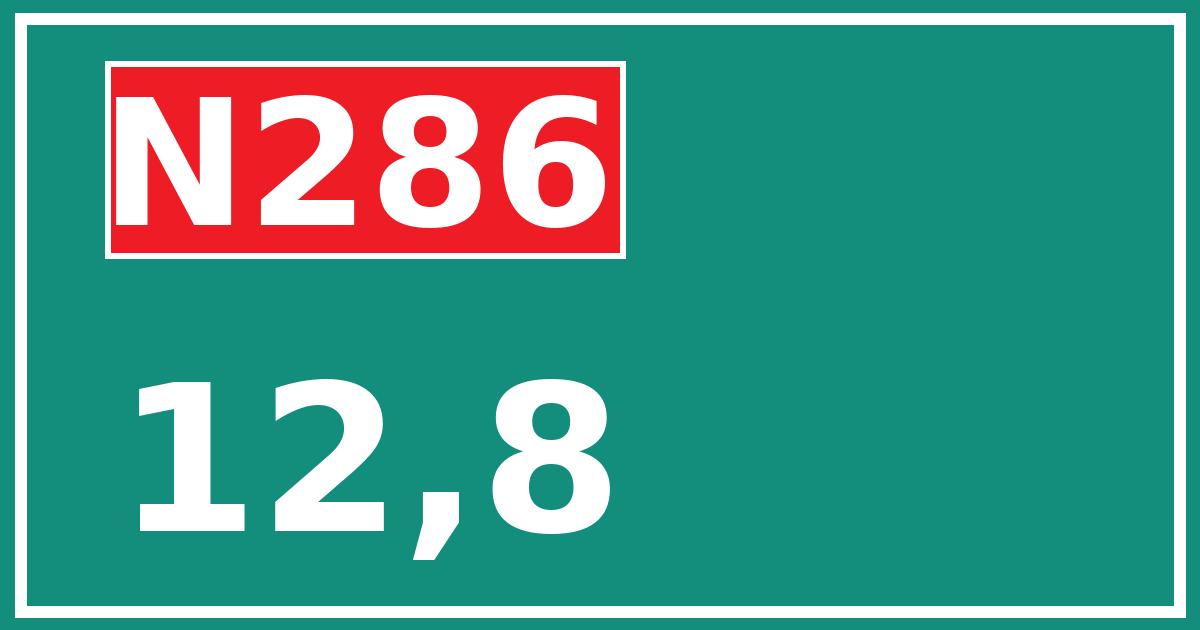 Hectometerbord N286 12,8