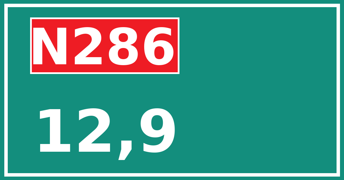Hectometerbord N286 12,9