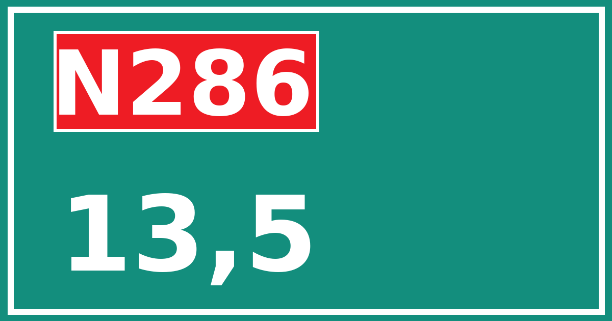 Hectometerbord N286 13,5