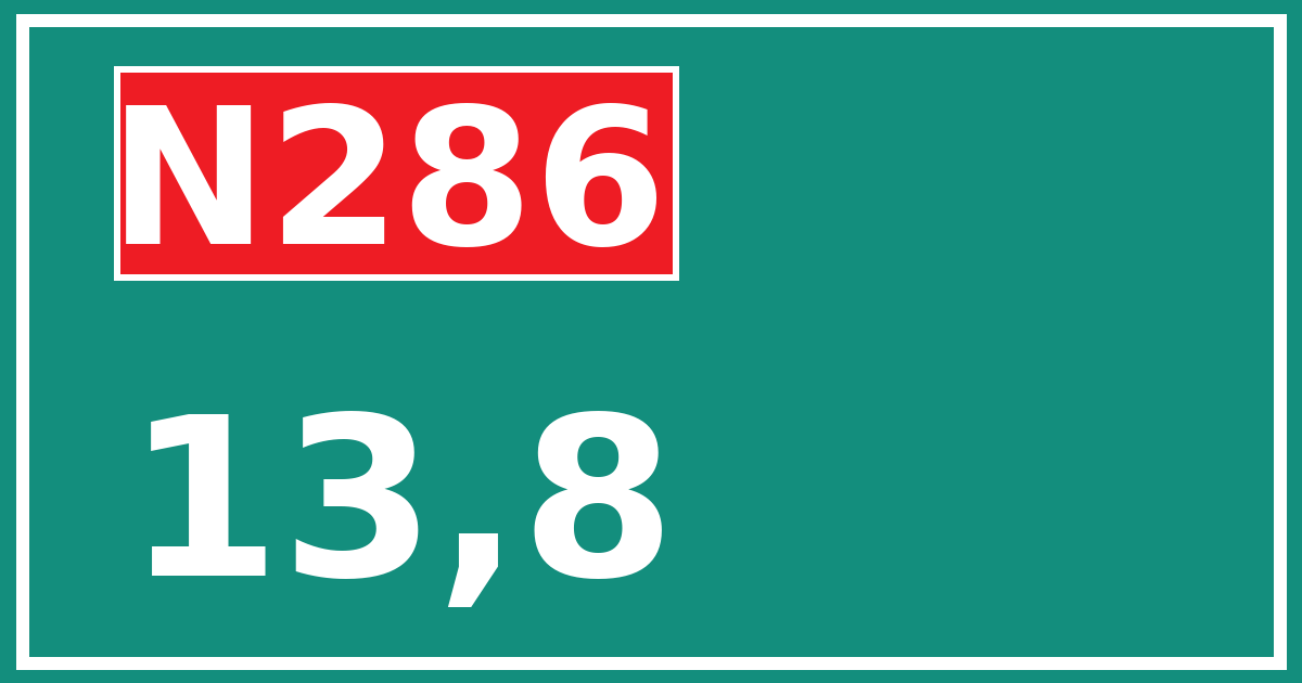 Hectometerbord N286 13,8