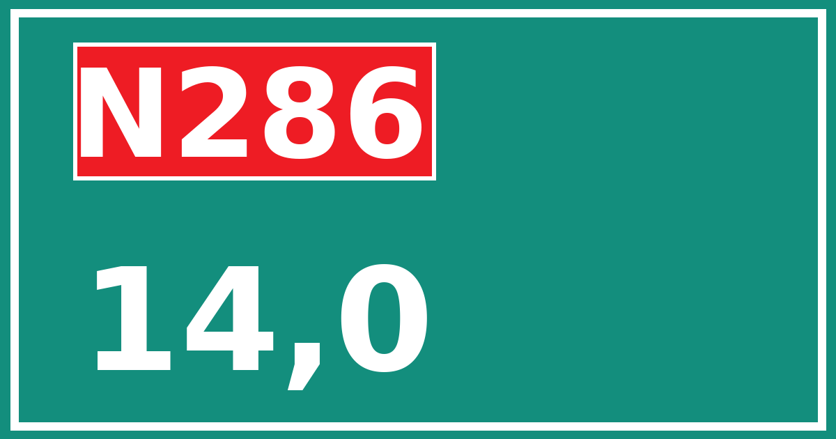 Hectometerbord N286 14,0