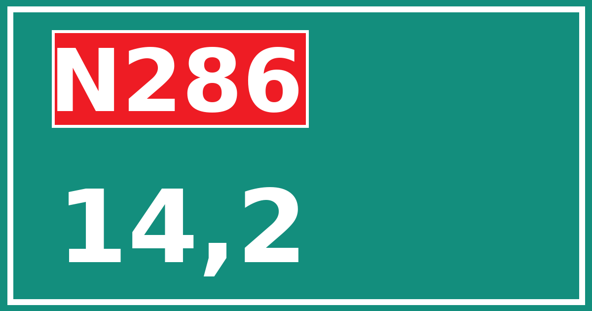 Hectometerbord N286 14,2
