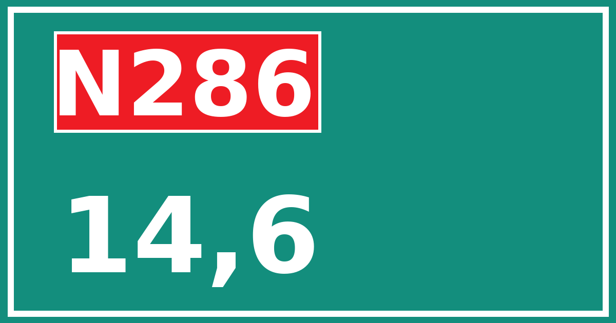 Hectometerbord N286 14,6