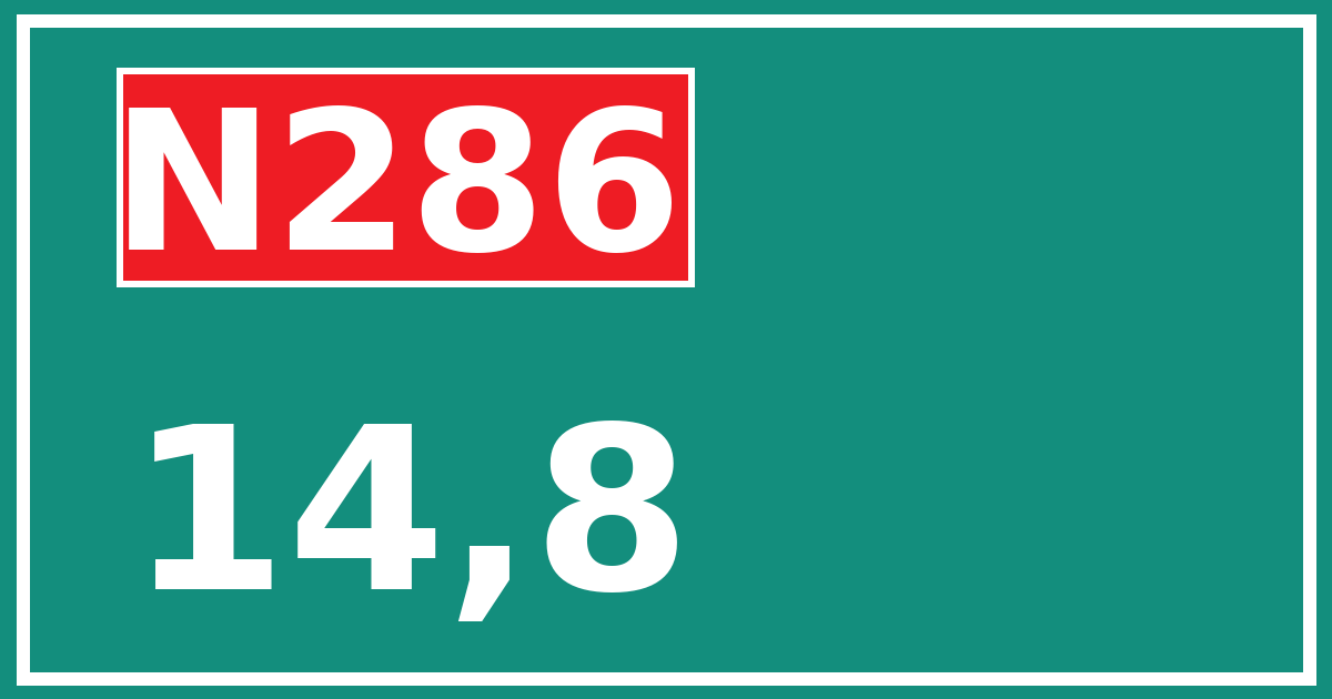 Hectometerbord N286 14,8