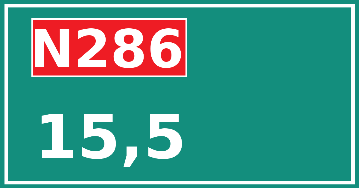 Hectometerbord N286 15,5