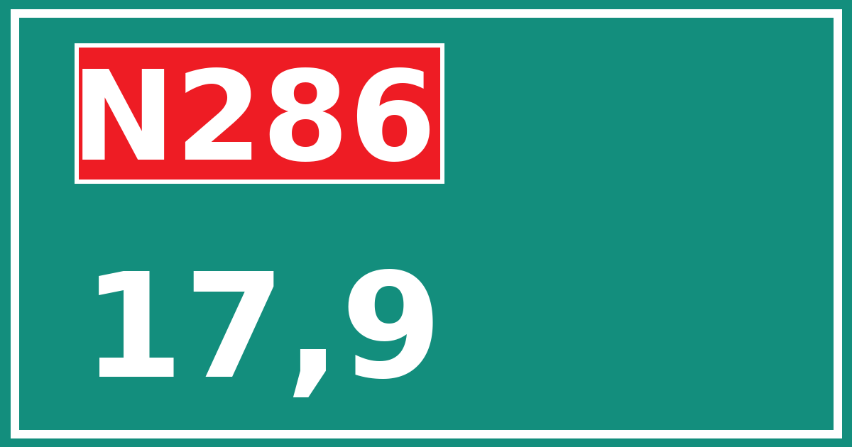 Hectometerbord N286 17,9