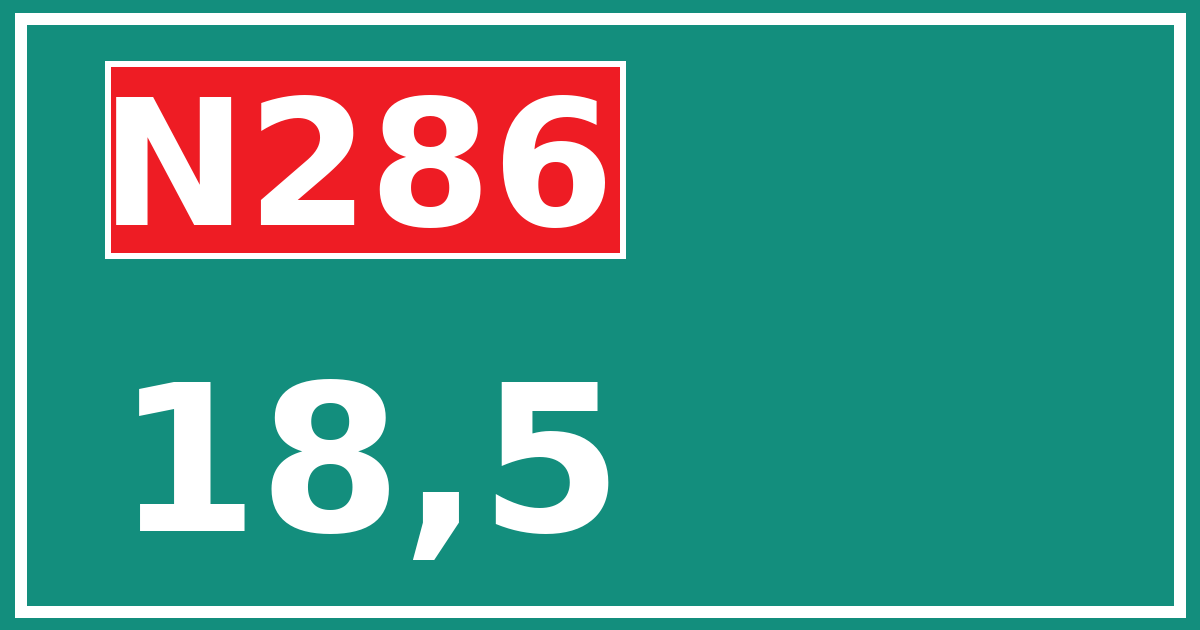 Hectometerbord N286 18,5