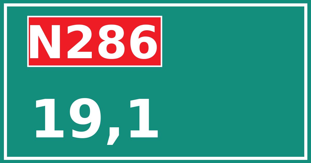 Hectometerbord N286 19,1