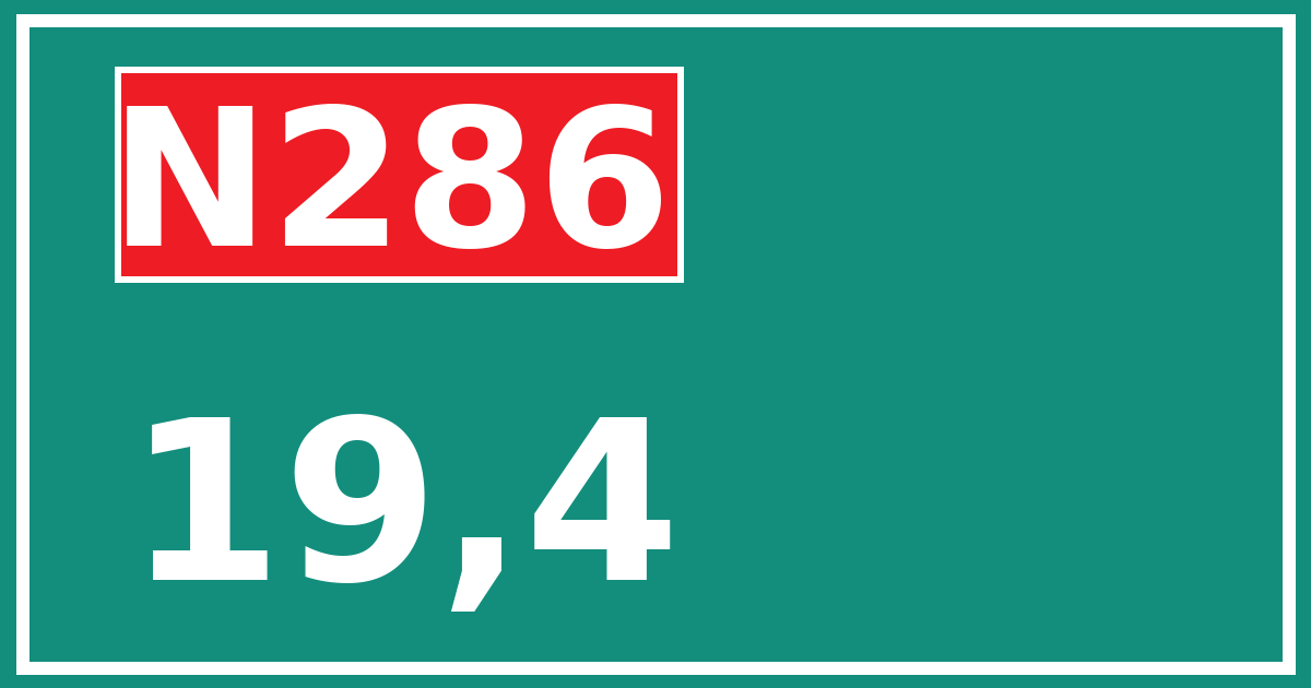 Hectometerbord N286 19,4