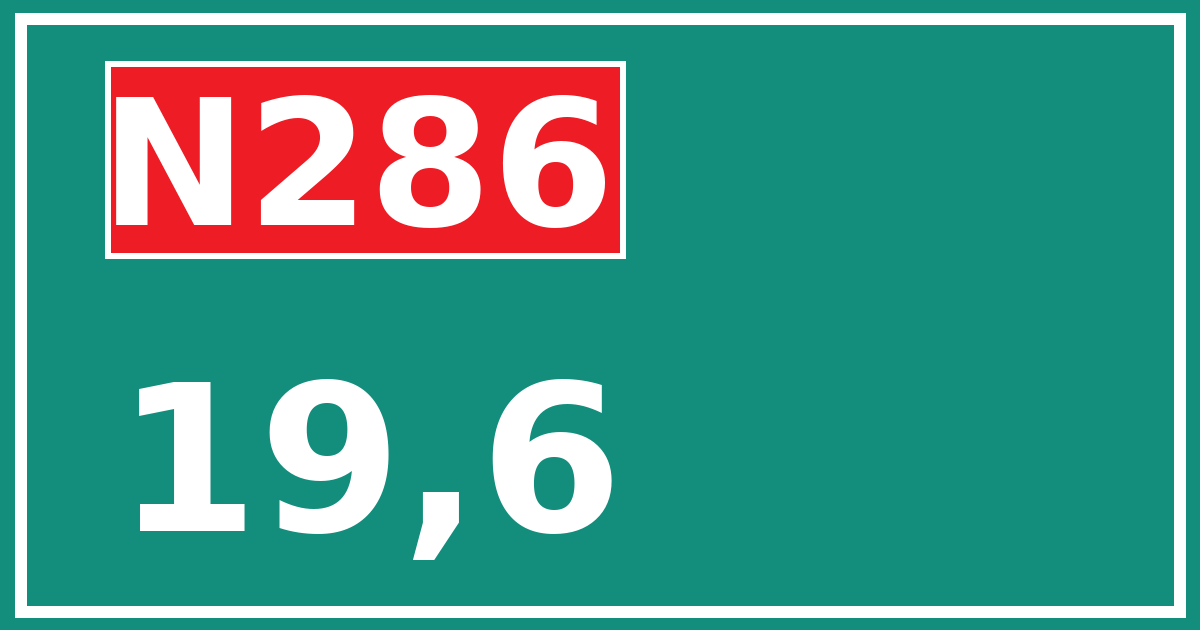 Hectometerbord N286 19,6