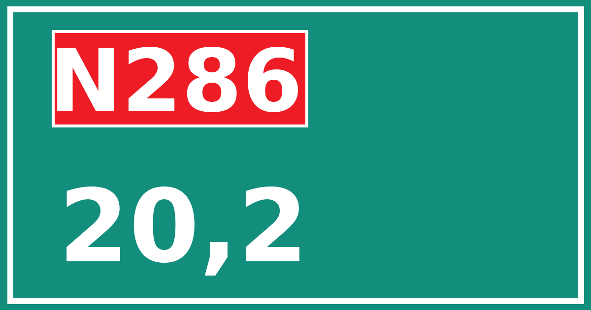 Hectometerbord N286 20,2