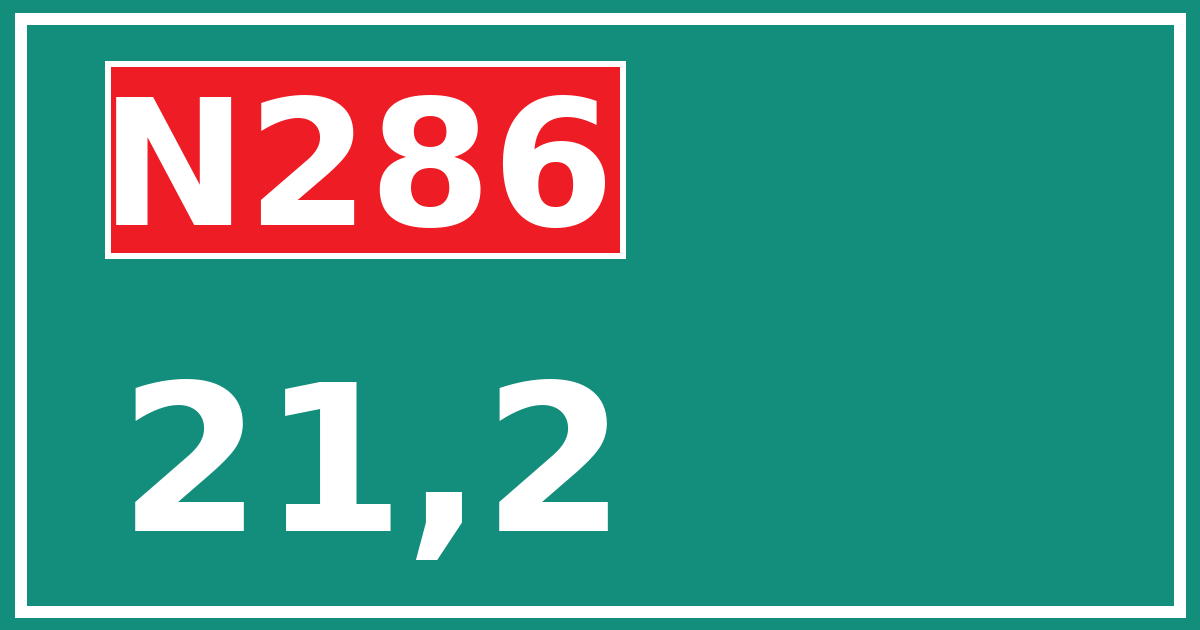 Hectometerbord N286 21,2