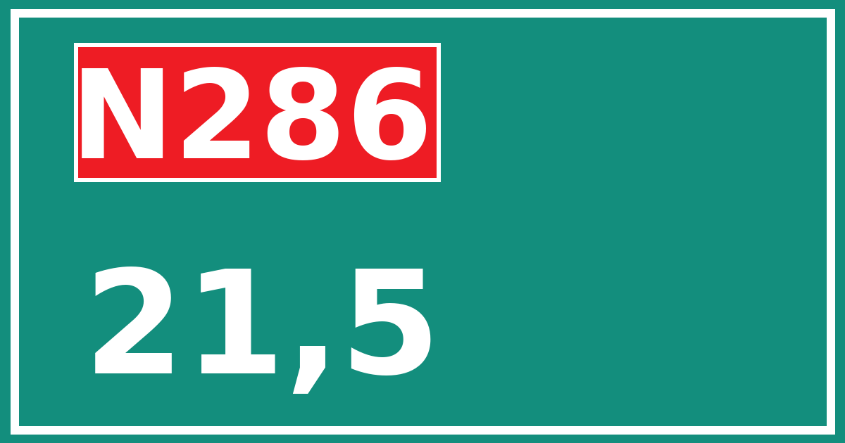 Hectometerbord N286 21,5