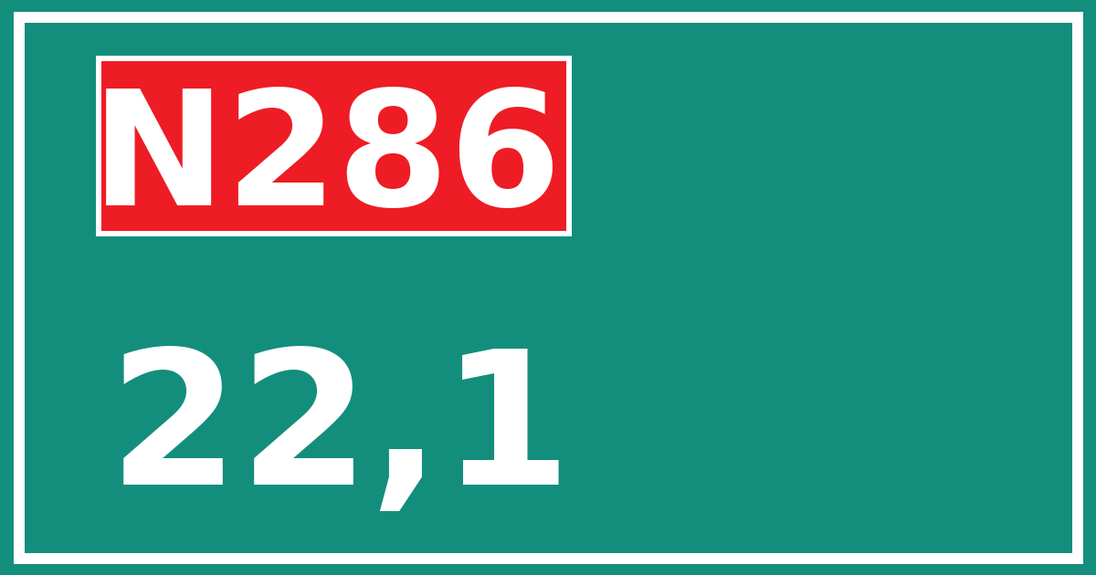 Hectometerbord N286 22,1