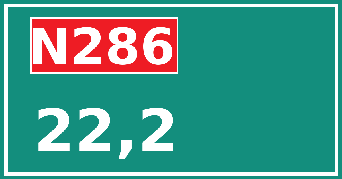 Hectometerbord N286 22,2
