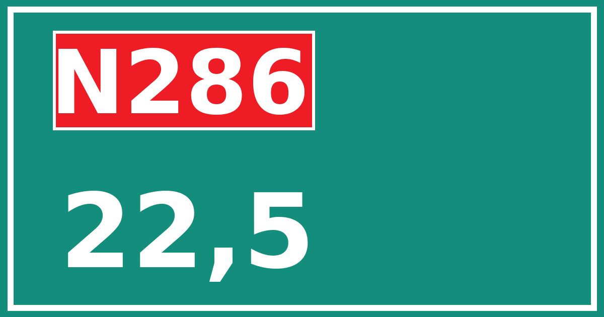 Hectometerbord N286 22,5