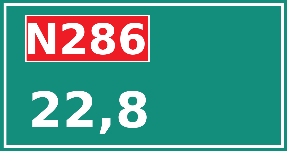Hectometerbord N286 22,8