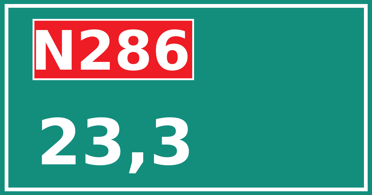 Hectometerbord N286 23,3