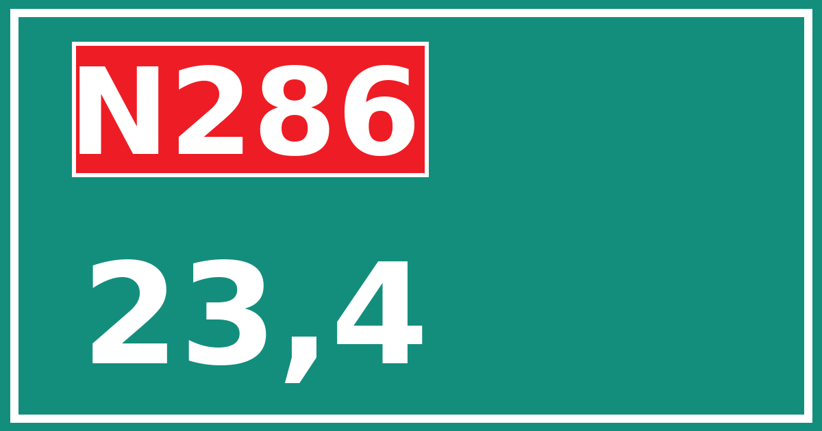 Hectometerbord N286 23,4