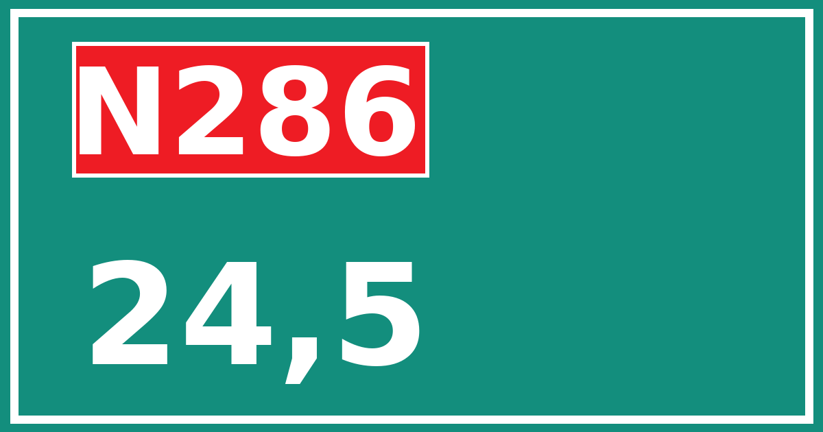 Hectometerbord N286 24,5