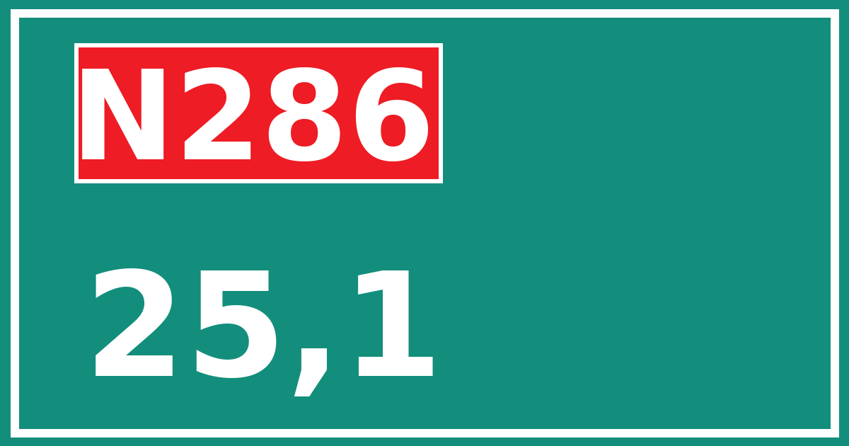 Hectometerbord N286 25,1