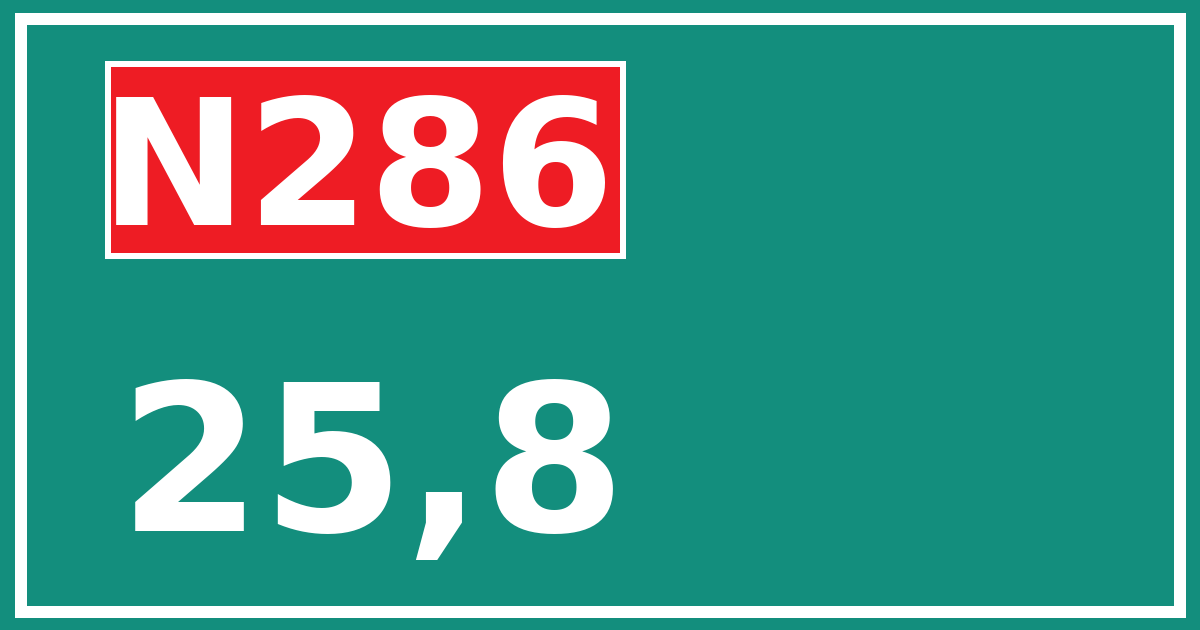 Hectometerbord N286 25,8
