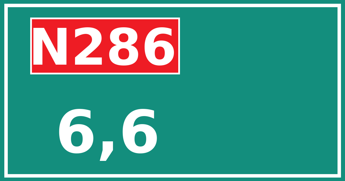 Hectometerbord N286 6,6