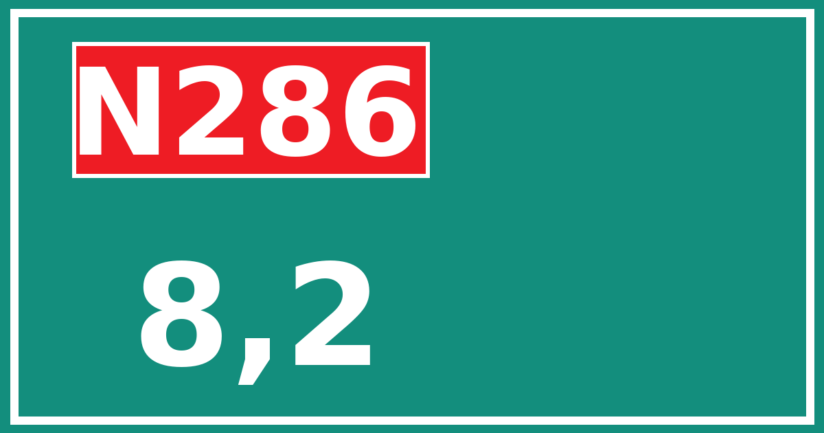 Hectometerbord N286 8,2