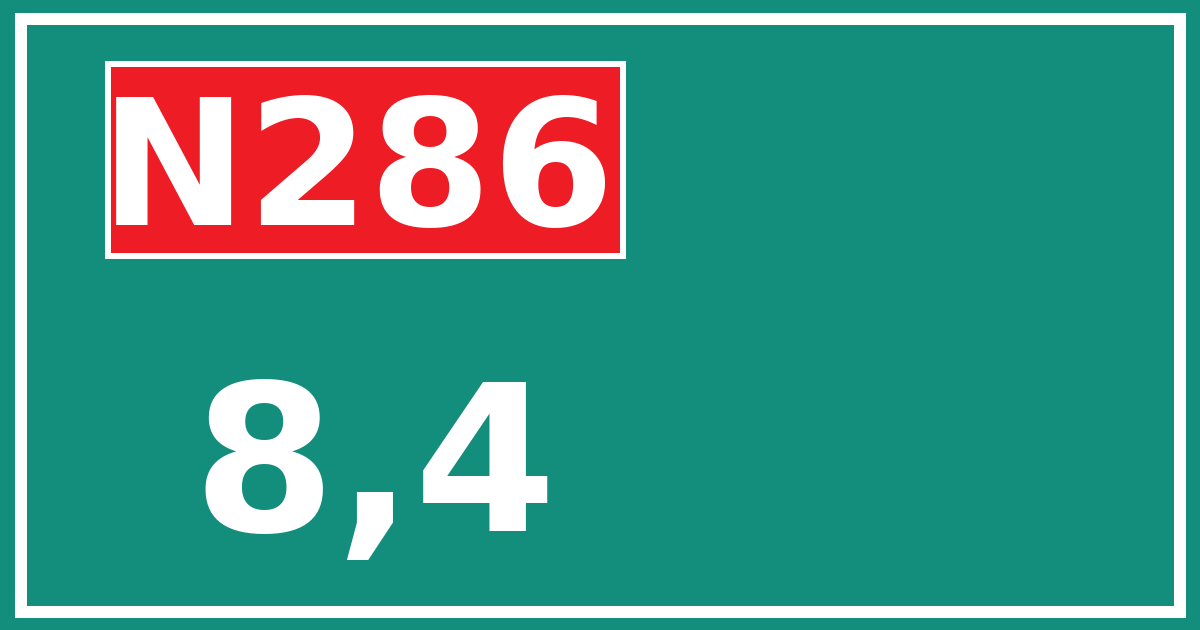 Hectometerbord N286 8,4
