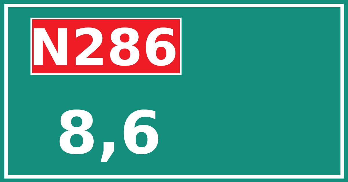 Hectometerbord N286 8,6