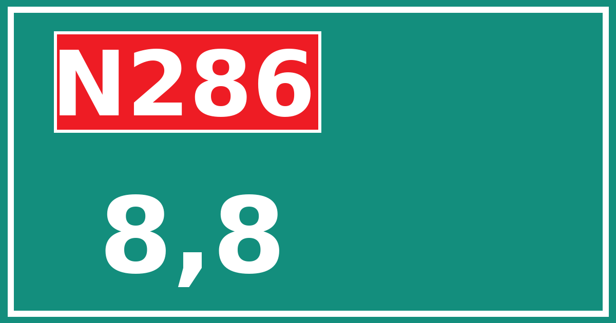 Hectometerbord N286 8,8