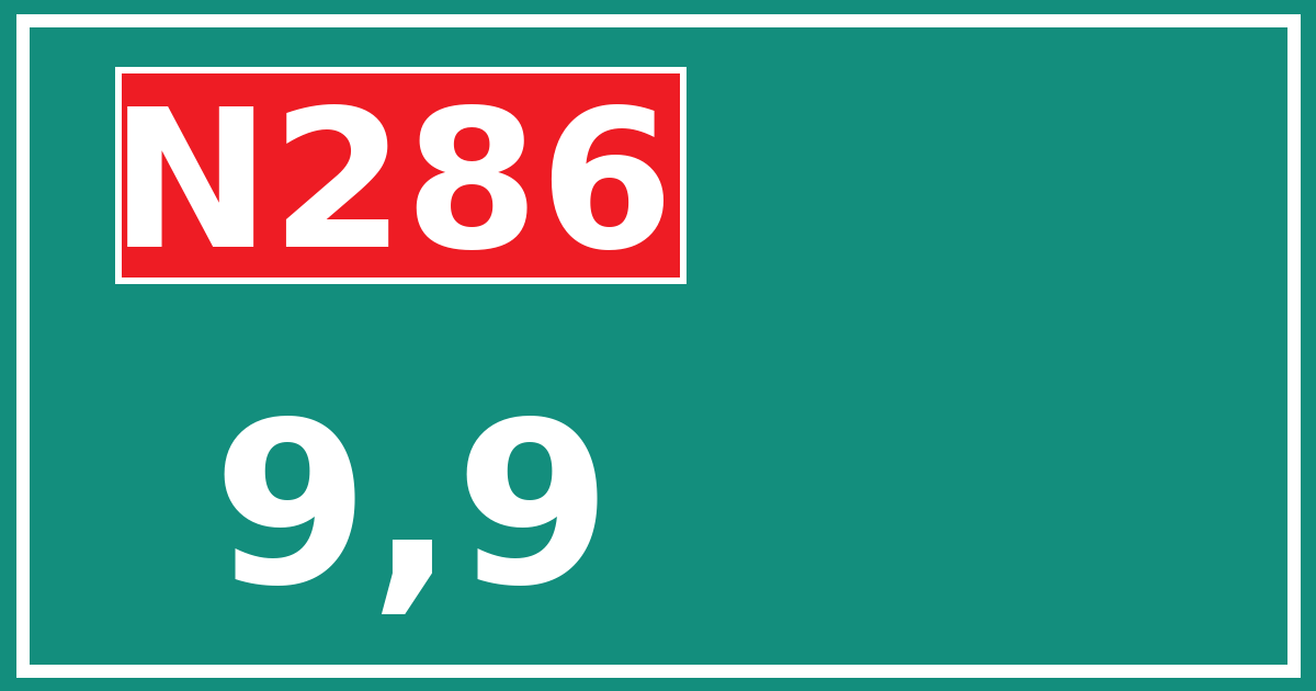 Hectometerbord N286 9,9