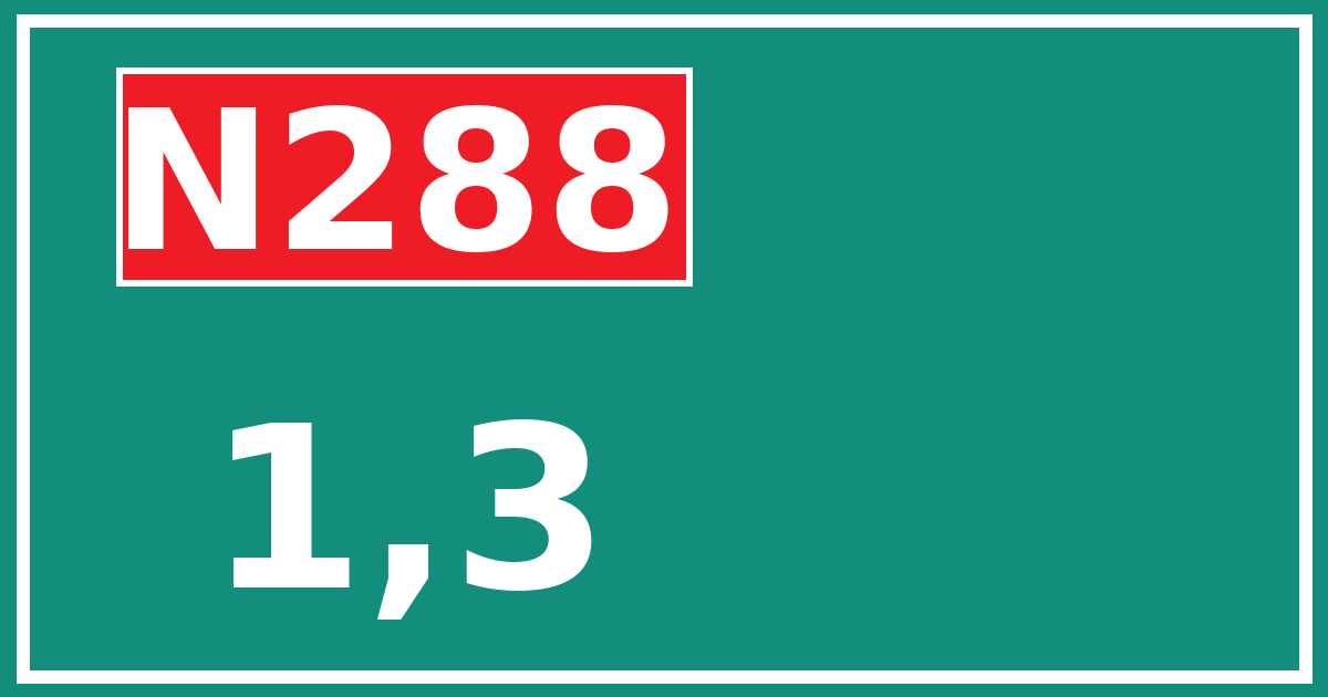 Hectometerbord N288 1,3