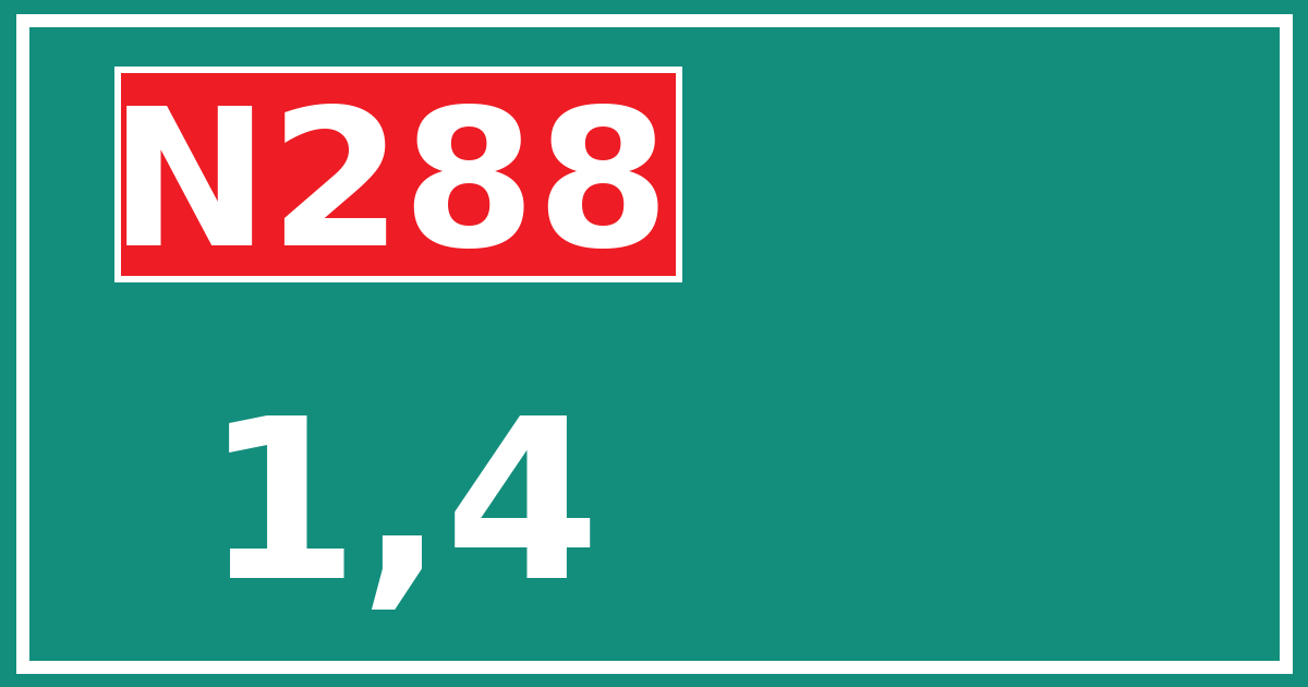 Hectometerbord N288 1,4