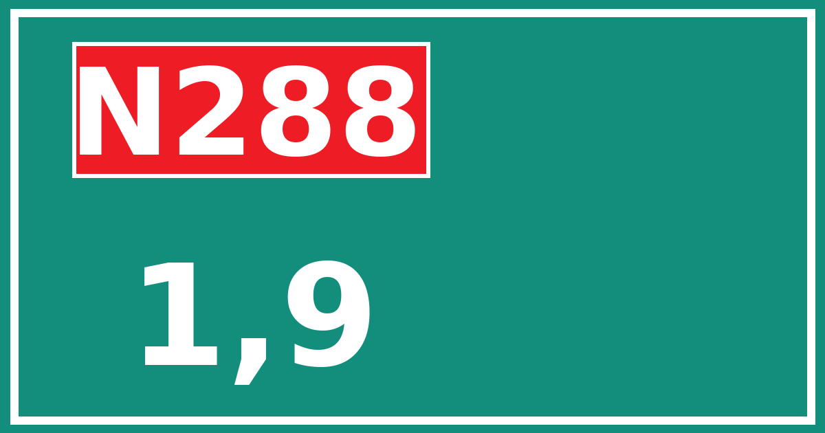 Hectometerbord N288 1,9