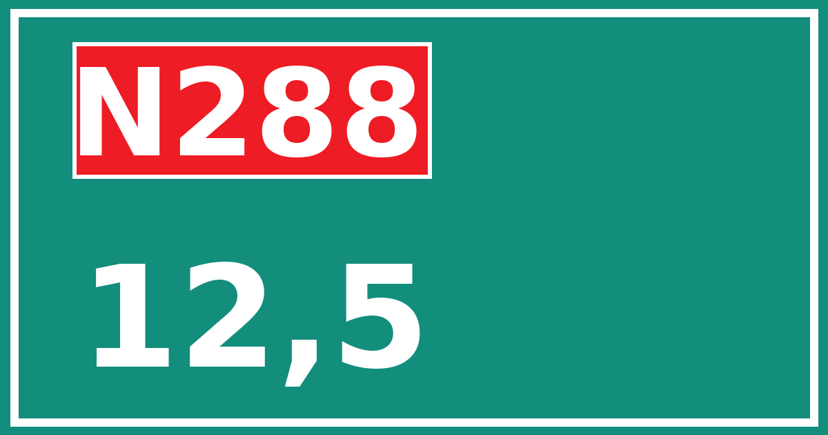 Hectometerbord N288 12,5