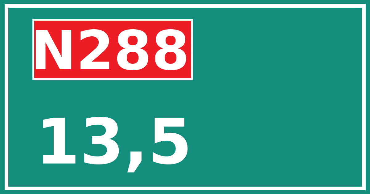 Hectometerbord N288 13,5
