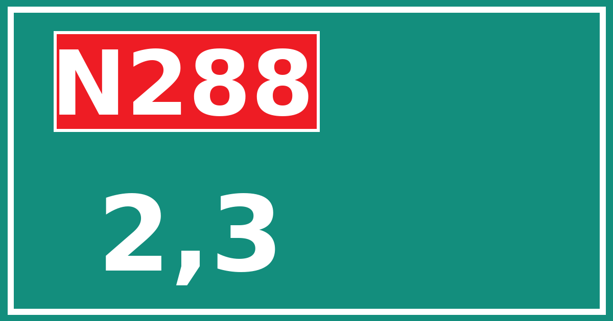 Hectometerbord N288 2,3