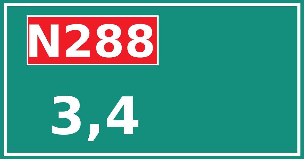 Hectometerbord N288 3,4