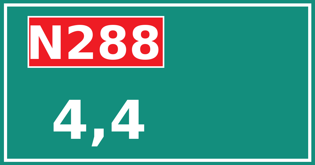 Hectometerbord N288 4,4
