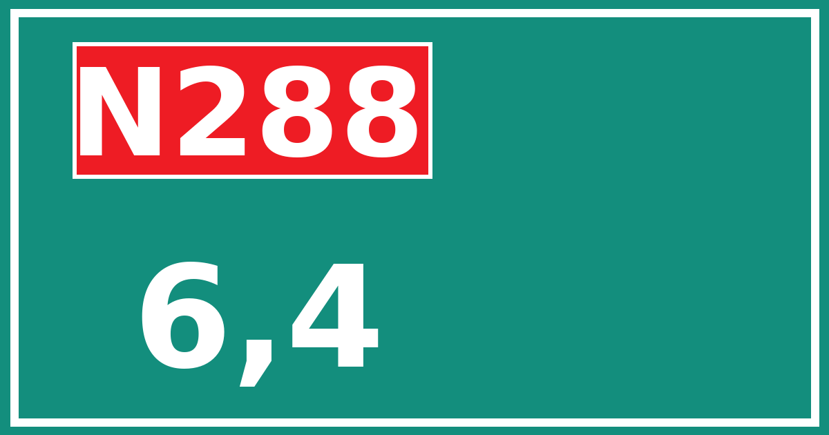 Hectometerbord N288 6,4