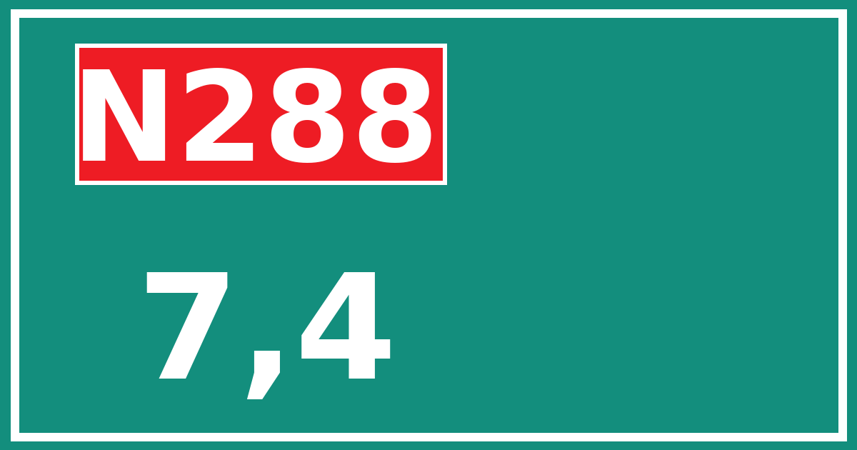 Hectometerbord N288 7,4