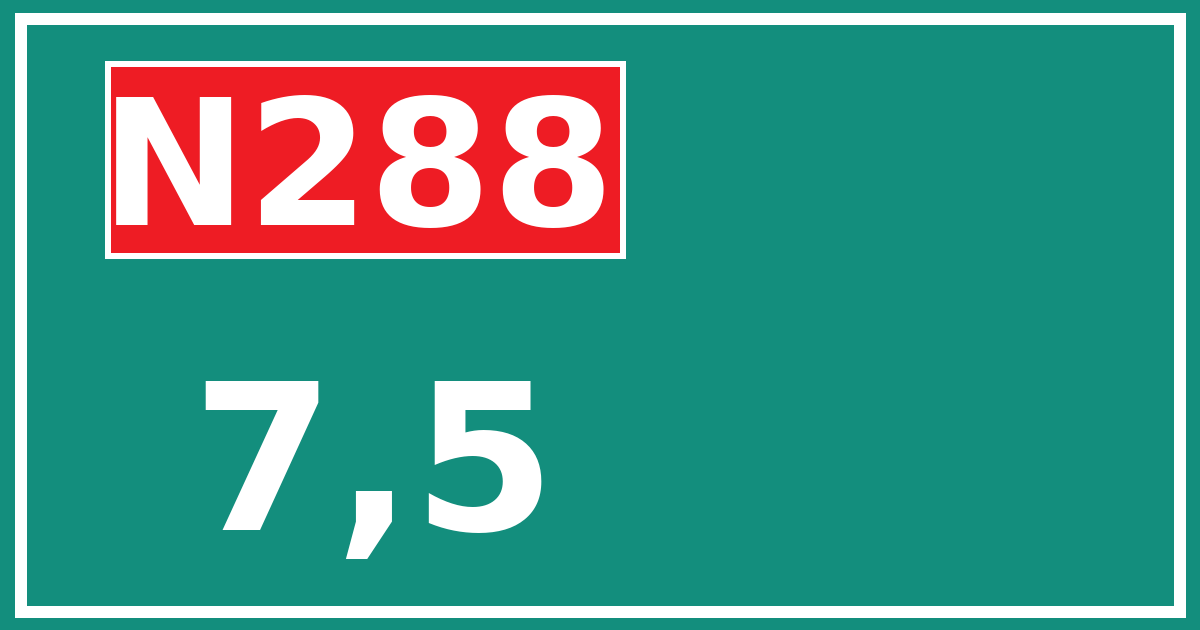 Hectometerbord N288 7,5