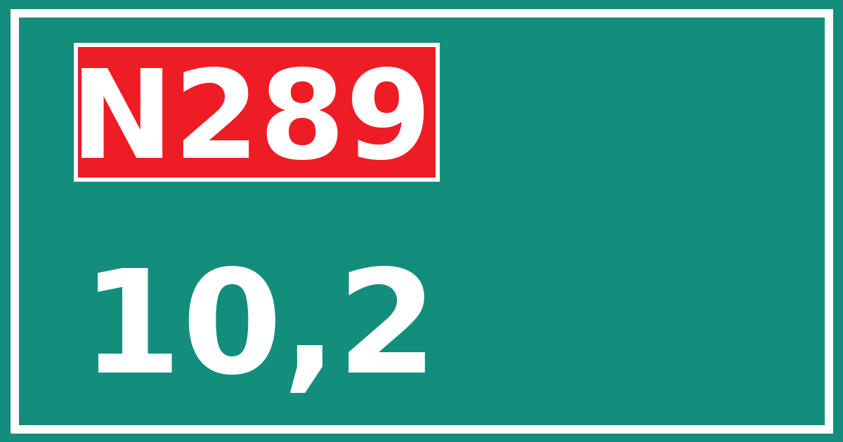 Hectometerbord N289 10,2