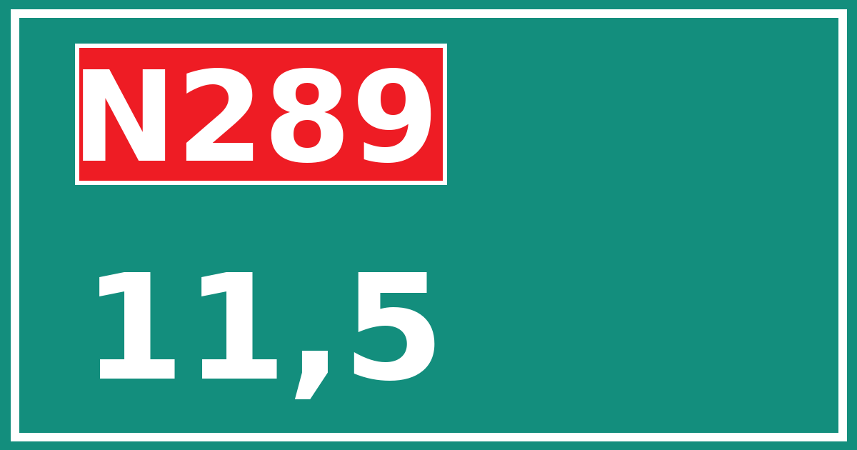 Hectometerbord N289 11,5