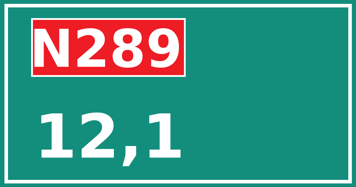 Hectometerbord N289 12,1