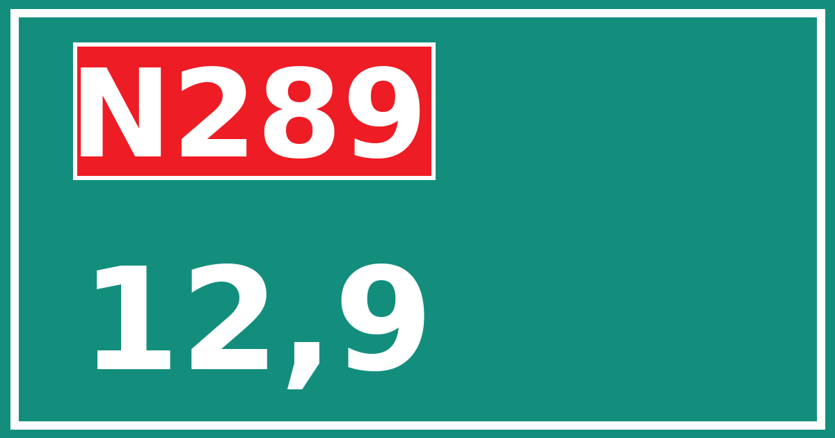 Hectometerbord N289 12,9