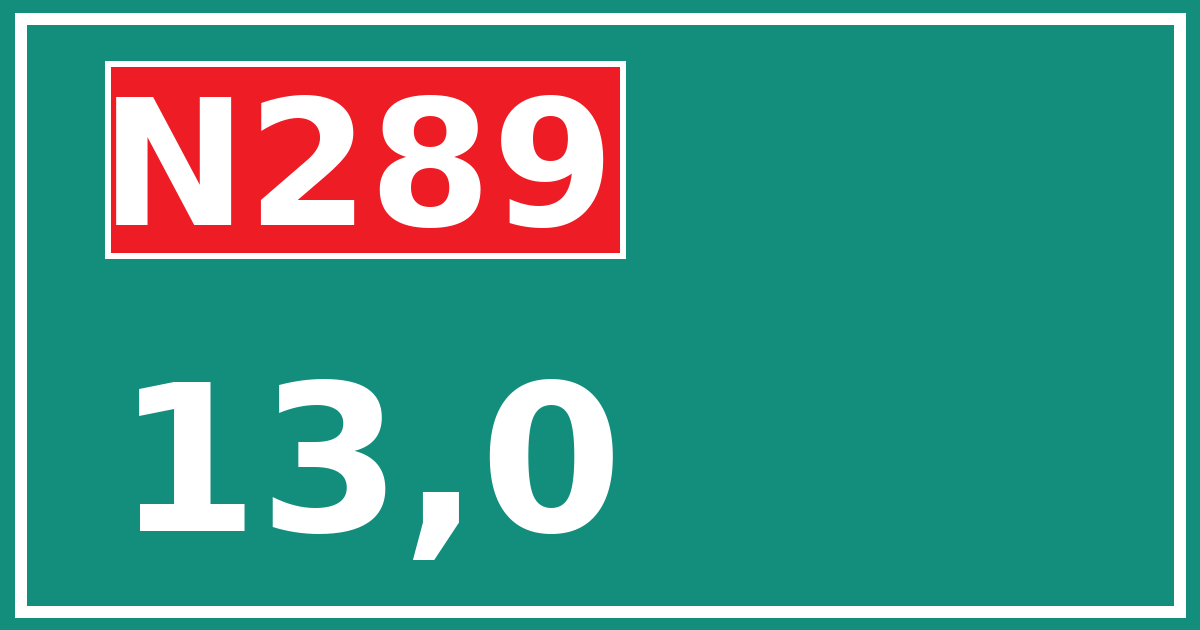Hectometerbord N289 13,0