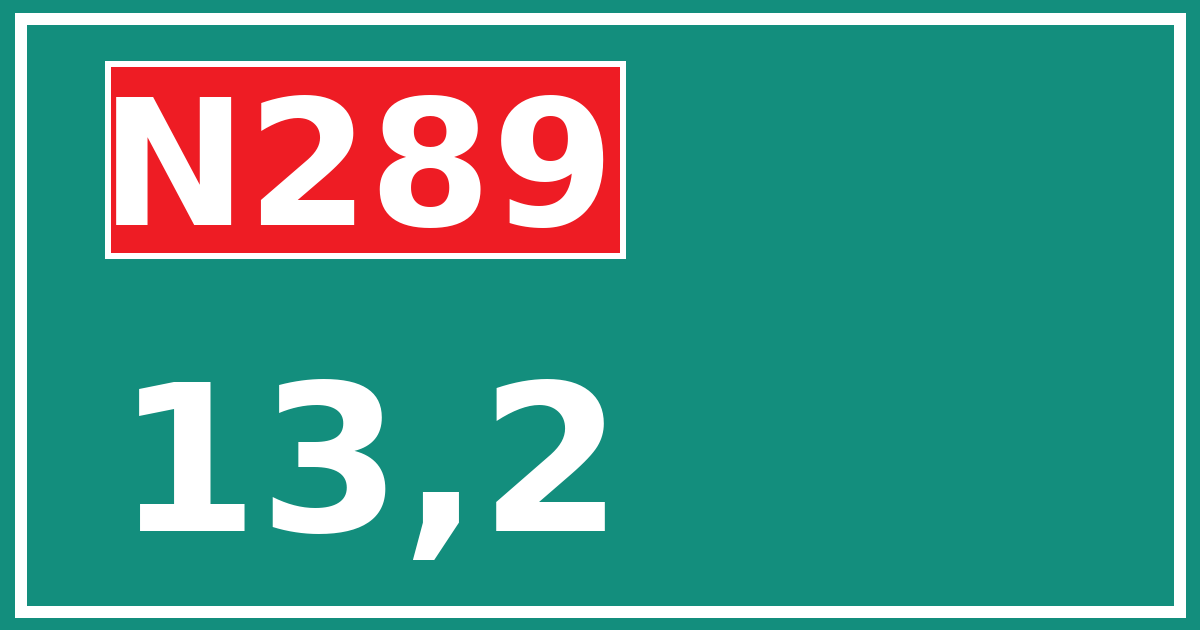 Hectometerbord N289 13,2